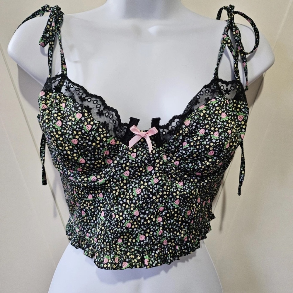 For Love And Lemons Black Floral Camisole Small - Picture 2 of 16